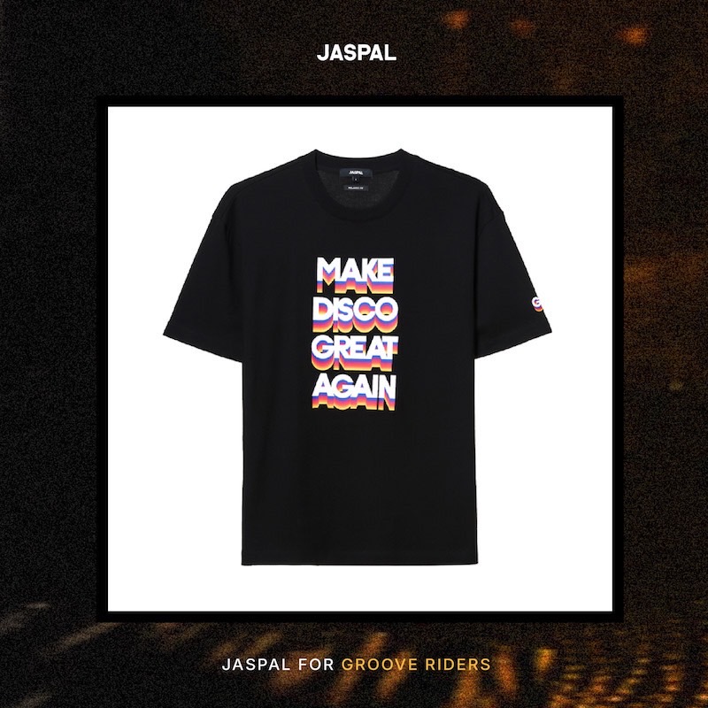 Layered Typography Typography GR T-Shirt (BLACK)